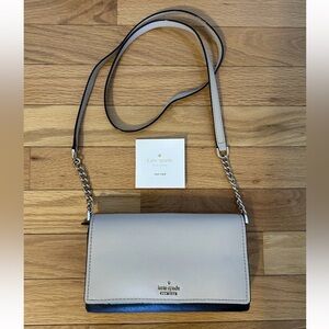 Kate Spade Cameron Street Corin Saffiano Colorblock Crossbody Bag Beige & Black